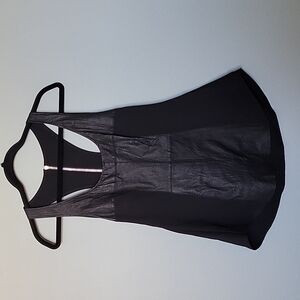 Illia NWT Biker Whimsigoth Mobwife Edgy Matrix Black Leather Inset Tank Top 8